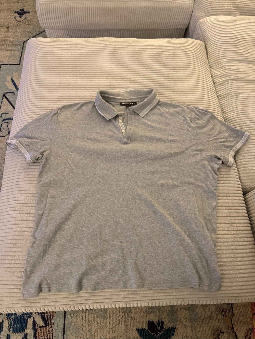Michael Kors Heather Gray Men's Polo with Contrast Trim